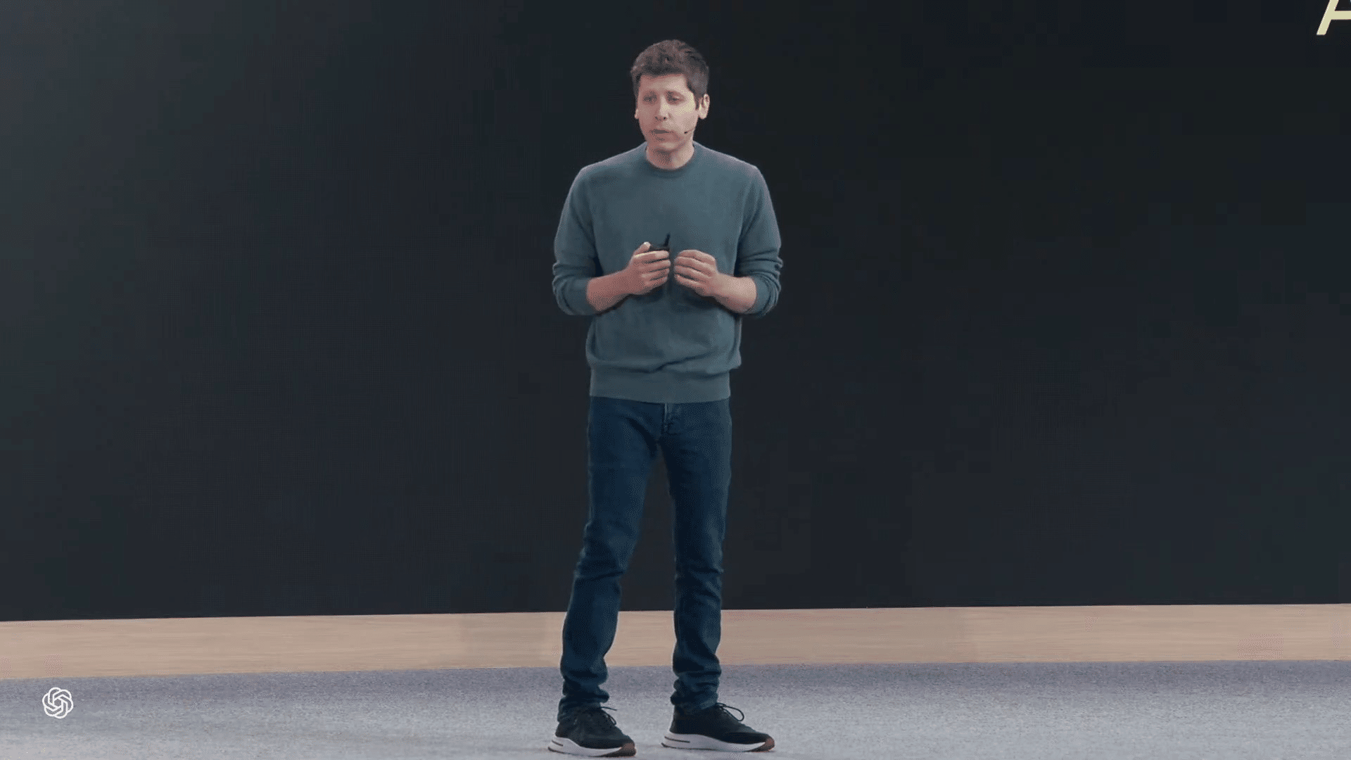 基調講演に登壇した Sam Altman